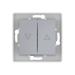 CADUCEUS ALING PRESTIGE Flush-mounted push-button switch for roller blinds 10A, 250V~, silver, article number 60075.S