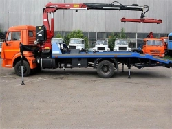 Tow truck with crane-manipulator unit (CMU) produced by INMAN JSC type 47060, modification 47060G on the chassis base.