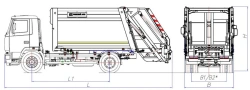 Rear-loading rubbish truck model MK-3546-02