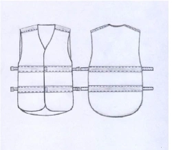 Female high-visibility signal waistcoat made of polyester fluorescent fabrics. Model: ZhL-1