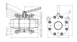 Welded ball valve AKSH DN 10-150 PN 1,6-4,0 MPa