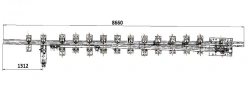 Curved frame rail of P50 type with straight shank of the project 1623.01.020-02