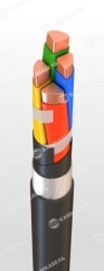 Power cable with copper conductors insulated with cross-linked polyethylene for voltage 3 kV of PvBaShp grade according to TU 16