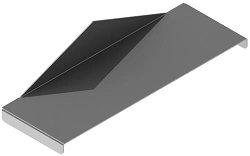 Cover cap of snow protection cover KTZ 000, with overall dimensions from 150 mm to 600 mm, metal thickness 1,2 mm, stainless ste