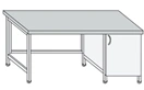 Metal lab technician's table with door SL-6(m)