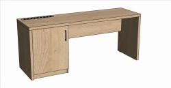AR04.2L Desk with a cabinet for mini-bar left "Adele",1800x750x550 (chrome), (black), right, left