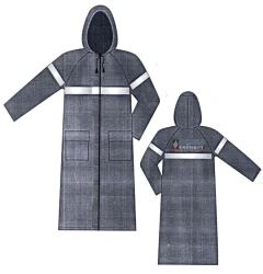Men's mackintosh for protection against water made of jacket synthetic fabrics with water-repellent finish. Model: L-22-17