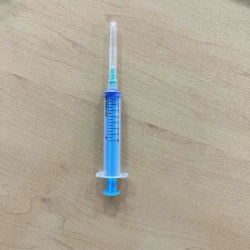 Injection syringe for single use, three-detailed, sterile type "Luer Lok", with needle, version - 5A "Luer Lok" 8A "Lu" type, wi