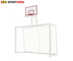 3x2x1 aluminium free-standing handball goal with basketball board