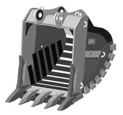 Heavy duty rock bucket RDX-123.235d-X15CC(5)WS