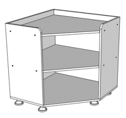 Corner shelf for aids (toys)