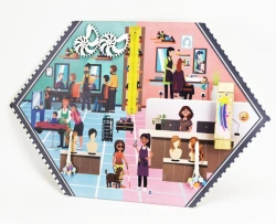 Bisiboard (didactic panel) wall mounted PARIKMAKHER. Series Learning Professions