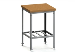 Carving table of "chopping block" type