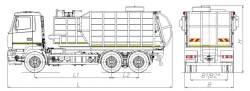 Side-loading rubbish truck of model MK-3551-11