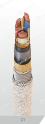 Power cable with copper conductors with paper insulation impregnated with viscous or non-flowing composition for voltage 6, 10 k