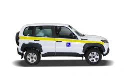 A vehicle for the carriage of passengers with reduced physical capabilities, including exclusively for the carriage of passenger