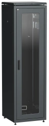 LN05-38U68-G ITK Network cabinet 19" LINEA N 38U 600x800 mm glass front door black