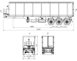 Tipper semitrailer AM9560-05 with CEYLAN AS-1210-225-ST-OV axles with carrying capacity 12 tonnes