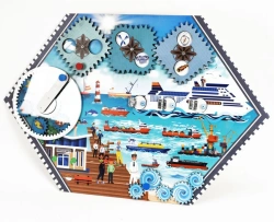 Bisiboard (didactic panel) wall-mounted CAPITAN of the ship. Series Learning Professions