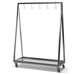 Stainless steel rack for BT carcasses on wheels
