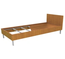 Bed with metal frame