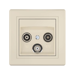 CADUCEUS ALING PRESTIGE Flush-mounted antenna TV/FM/SAT end socket, beige, art. no. 6012S.9 (mechanism). 612S.999