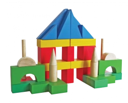 Children's tabletop wooden construction set BUILDER - 34 elements