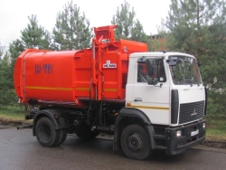 Side-loading rubbish truck KO-449-41 (based on chassis MAZ-4381C0, MAZ-438121)