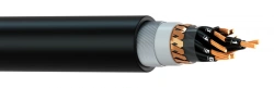 Installation cable not emitting corrosive - active gaseous products in case of combustion and smouldering, with common copper sh