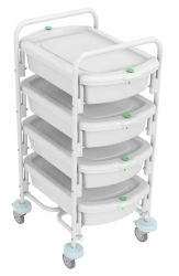Endoscopic container trolley with containers for transportation and short-term storage of endoscopes TKE-4-"KRONT"-2 p
