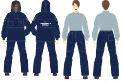 Female anti-encephalitic suit (jacket, trousers) of employees of departmental security service of PJSC Transneft for protection