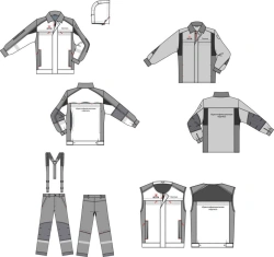 Special clothing for employees of the organisations of the Transneft system. Men's sets (jacket, shirt-jacket, waistcoat, trouse