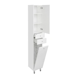 Cupboard - column Aquaton Minima M with linen basket left white 1A132303MN01L1.A132.3.03M.N01.L