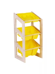Slanting shelving unit 1080x3 containers / yellow / storage system Igroteca