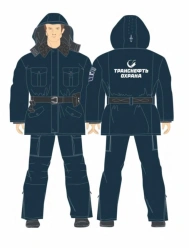 Men's insulated suits (jacket, trousers) for protection against mechanical effects and general industrial pollution of employees