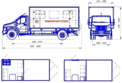Medical service van on chassis of vehicles type 47192 of modification 47193Z on the basis of GAZ chassis of modification C41RB3
