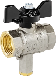 Brass ball valve for temperature sensor LD Pride 45.15.B-V.T.B DN 15 Ruh 40 butterfly