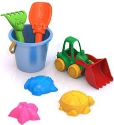Sand set ?33 (sea moulds (3 pcs), scoop, rake, Nordic car, small bucket)