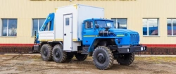 Mobile workshop, autolab type 6YN31, modification 6Y122M with CMU manufactured by "UZPM" Ltd. of ANT brand on URAL chassis, t