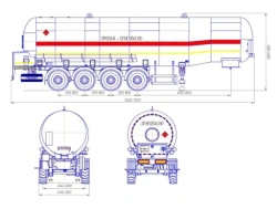 Semi-trailer-tanker ????4-22, type ????4, modification 96443-0000010-09 (with pump), axial unit AGOS-4-GT7- 00.00.000 or axial u
