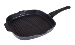 Square grill pan 260x260mm aluminium cast (with non-stick coating) TM Kukmara, with removable Bakelite handle