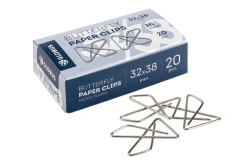 Paper clips butterfly L32, 38 mm 20 pcs., nickel-plated