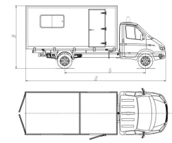 Petrol-powered trucks mod. 3008CP-1 without CMU on the basis of chassis GAZ mod. 2310/TS GAZ mod. 2310