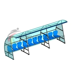Cabin for players and referees for 10 seats with soft canopy