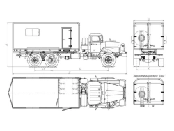 Trucks trucks mod. 5777CF without CMU on the basis of Ural chassis mod. 4320-72, 4320-74 with "4320" type cab (Equipment options