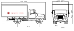 Medical complex of modification: 2250JF is made on the basis of TC and chassis GAZ, modification 33088 (category N2G, with a die