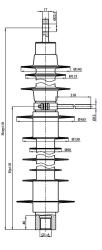 Insulator fixing rod insulator with ribbed sheath made of organosilicon rubber FSPKr 120-25/1,1-0,4-NV