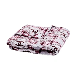 Coverlets (plaids) made of synthetic pile knitted fabrics (welsoft) of "Bagira" trade mark