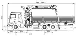 Crane-manipulator automobile KMA-150-1 and its modifications (special, cargo flatbed equipped with a crane-manipulator; special,