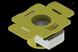 Fastening nut SM-GB 00, with overall dimensions 50x35x19 mm, with diameters from 8 to 12 mm, stainless steel grade AISI 3.